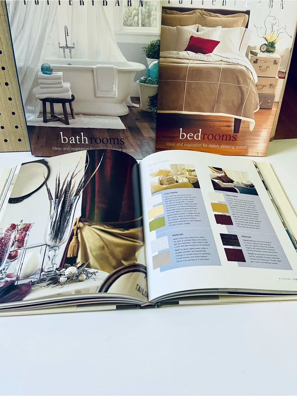 Pottery Barn Design Hardcover Library with Bathrooms, Bedrooms, & Living Rooms